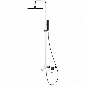 Душевая система Boheme Q 148-CRB хром/ручка черная прямая купить в интернет-магазине сантехники Sanbest