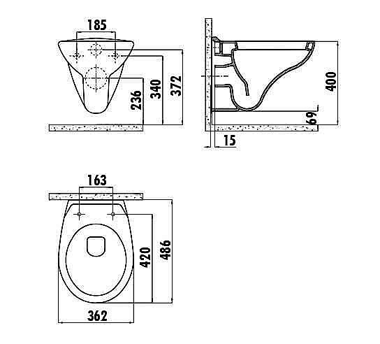 Унитаз подвесной CREAVIT Perla TP320-11 белый купить в интернет-магазине Sanbest