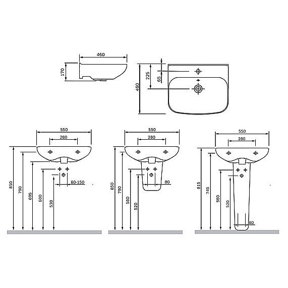 Раковина подвесная AM.PM Like 55 C804221WH белая купить в интернет-магазине Sanbest