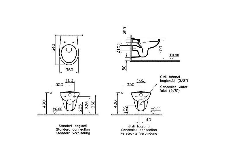 Унитаз Vitra S10 9842B003-7206 безободковый, с инсталляцией, с крышкой микролифт купить в интернет-магазине Sanbest