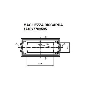 Ванна акриловая Magliezza Riccarda 174х77 белая/ножки хром купить в интернет-магазине Sanbest