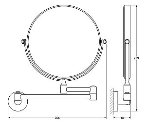 Косметическое зеркало двустороннее x2 ARTWELLE Harmonie HAR 056 купить в интернет-магазине сантехники Sanbest