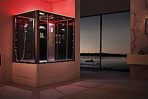 Душевой бокс SSWW BU616 стекло прозрачное/профиль черный купить в интернет-магазине Sanbest