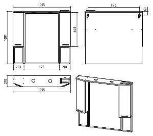 Зеркало со шкафом Misty Терра 110 белый в ванную от интернет-магазине сантехники Sanbest