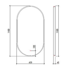 Зеркало Armadi Art Vallessi 568-G-MDF 110 с подстветкой, золото в ванную от интернет-магазине сантехники Sanbest