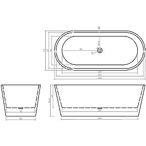 Ванна акриловая CeruttiSpa Resia 7388 170x80 белая купить в интернет-магазине Sanbest