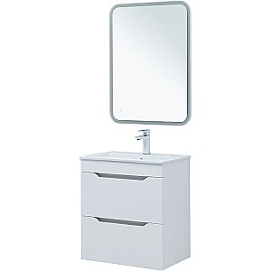 Тумба с раковиной Aquanet Практика 60 330457 белая матовая для ванной в интернет-магазине Sanbest