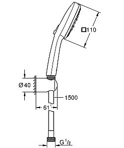 Душевой гарнитур Grohe Tempesta Cube 27588003 хром купить в интернет-магазине сантехники Sanbest