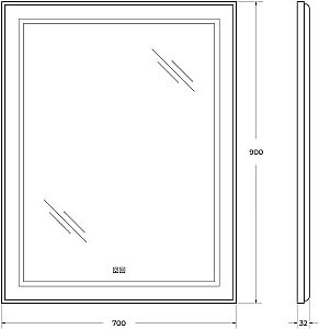 Зеркало BelBagno Kraft SPC-KRAFT-700-900-LED-TCH-WARM сатин в ванную от интернет-магазине сантехники Sanbest