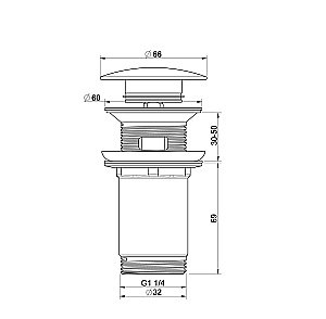 Донный клапан для раковины с переливом WONZON & WOGHAND WW-88SS09-BG золото брашированное купить в интернет-магазине сантехники Sanbest