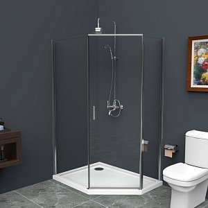 Душевой уголок BelBagno UNO 195-PH-1 100x80 прозрачный/хром купить в интернет-магазине Sanbest