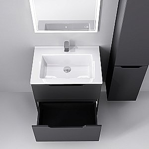 Тумба с раковиной Jorno Slide 65 антрацит для ванной в интернет-магазине Sanbest