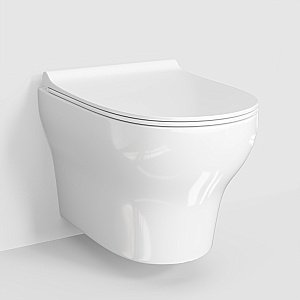 Унитаз подвесной WasserKRAFT Berkel 10TLT.010.ME.CH03.H001 безободковый, с инсталляцией Aller 10, с крышкой микролифт, белый/кнопка хром купить в интернет-магазине Sanbest