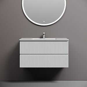 Тумба с раковиной Sancos Snob R 90 SNR90W белая матовая для ванной в интернет-магазине Sanbest