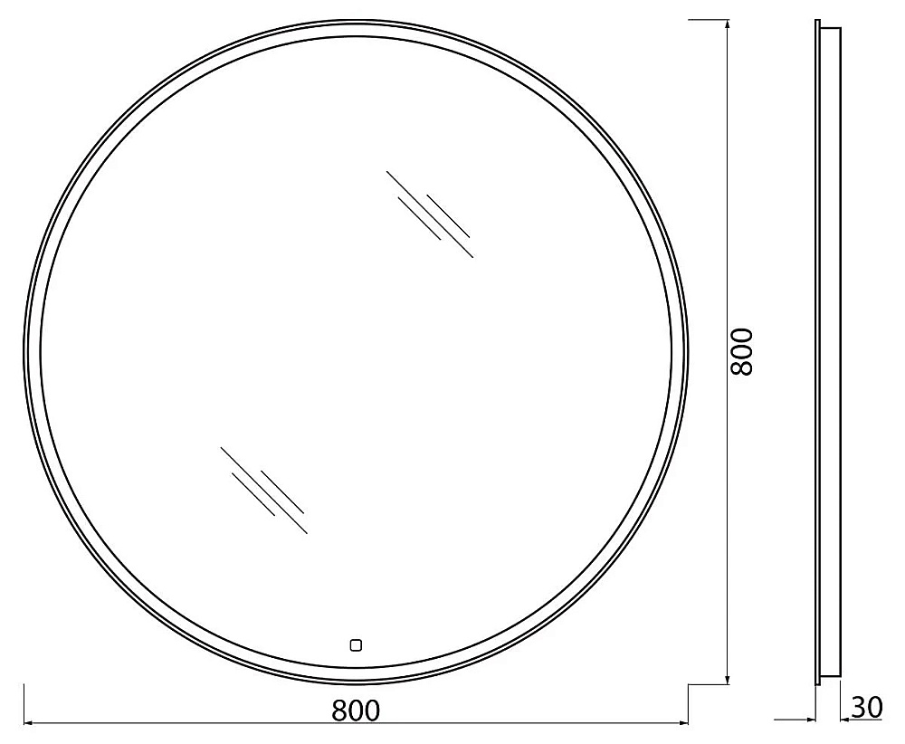 Зеркало Belbagno 80 SPC-RNG-800-LED-3000K-TCH подсветка, сенсор в ванную от интернет-магазине сантехники Sanbest