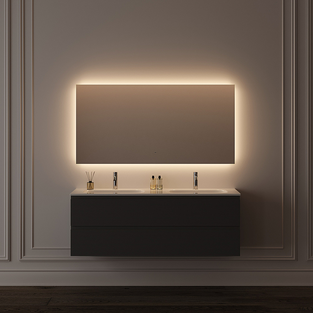 Зеркало с подсветкой Sancos Square 2.0 SQ2.1400 140х80 в ванную от интернет-магазине сантехники Sanbest