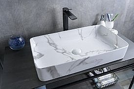 Раковина накладная Gid Geometrico 60 Mnc396C 54476 белый мрамор купить в интернет-магазине Sanbest