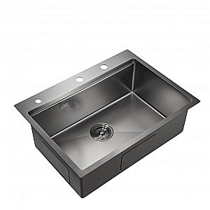 Мойка кухонная Milacio Denia 68 Steel MC.77419 вороненая сталь купить в интернет-магазине сантехники Sanbest