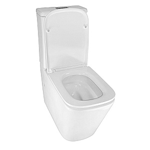 Унитаз напольный Azario Etereo AZ-8203 белый, безободковый, с бачком, с крышкой микролифт, слив торнадо купить в интернет-магазине Sanbest