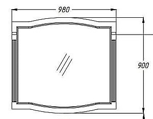 Зеркало Опадирис Лаура 100 белый/swarovski золото в ванную от интернет-магазине сантехники Sanbest