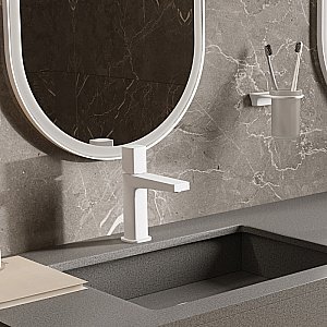 Смеситель для раковины WasserKRAFT Saale 9503 белый матовый купить в интернет-магазине сантехники Sanbest