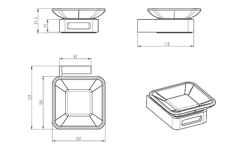 Мыльница Boheme Q 10943-BR бронза купить в интернет-магазине сантехники Sanbest