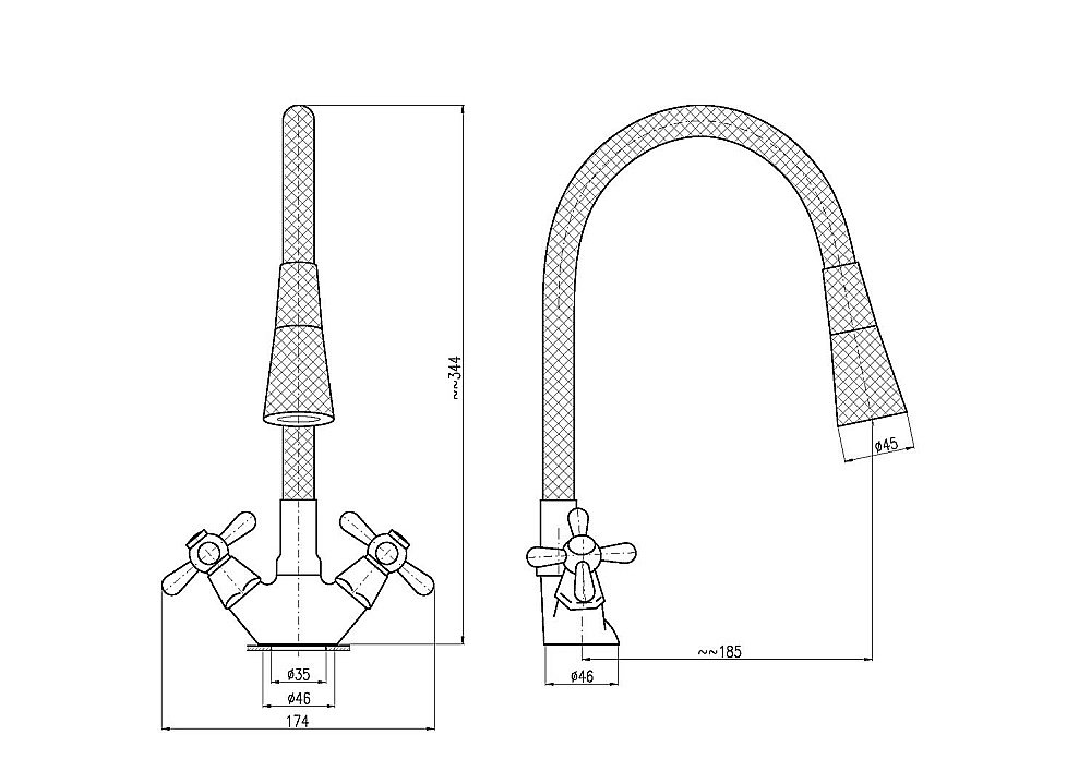Смеситель для кухни Rav-Slezak MORAVA MK120.5/13CMAT купить в интернет-магазине сантехники Sanbest