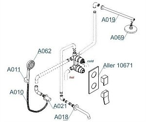 Душевая система WasserKRAFT Aller A171619 купить в интернет-магазине сантехники Sanbest