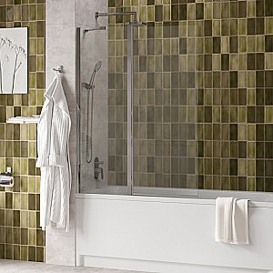 Шторка для ванны WasserKRAFT Salm 27P02-110 Fixed прозрачная/профиль хром купить в интернет-магазине Sanbest