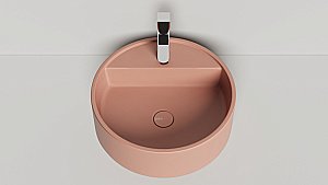 Раковина накладная Salini ARMONIA TOP 02 130116GF 45 из искусственного камня S-Sense, глянцевая, цвет по RAL полностью купить в интернет-магазине Sanbest