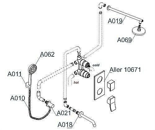 Душевая система WasserKRAFT Aller 1060 A171619 купить в интернет-магазине сантехники Sanbest