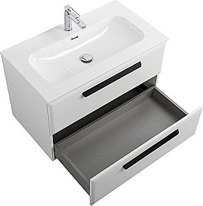 Тумба с раковиной Cezares ECO-CER-N 80 ECO-CER-N-800-2C-SO-BO белая матовая для ванной в интернет-магазине Sanbest