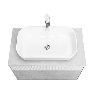 Тумба с раковиной Акватон Марбл 80/Лола 60 слейт/белая матовая для ванной в интернет-магазине Sanbest