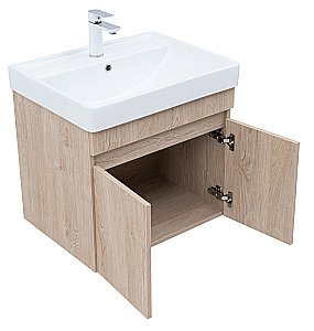 Тумба с раковиной Aquanet Оптима 60 344803+301803 светлый дуб для ванной в интернет-магазине Sanbest
