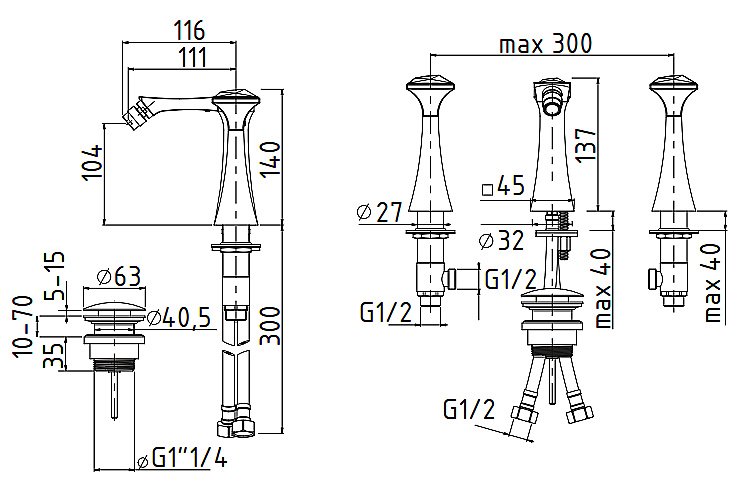 Смеситель для биде Migliore Opera ML.OPR-6025K хром купить в интернет-магазине сантехники Sanbest