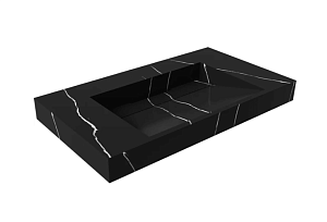 Раковина-моноблок FLAT NERO MARQUINA 859-080-NM 80 черный мрамор купить в интернет-магазине Sanbest