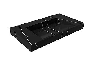 Раковина-моноблок Armadi Art Flat Nero Marquina 859-080-NM черный мрамор купить в интернет-магазине Sanbest