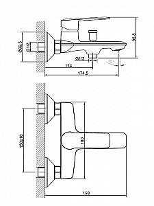 Смеситель для ванны Agger Clean A2410000 купить в интернет-магазине сантехники Sanbest