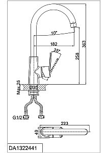 Смеситель для кухни D&K Rhein.Lessing DA1322441 купить в интернет-магазине сантехники Sanbest