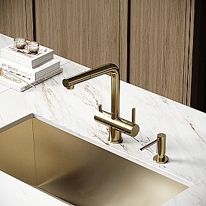 Смеситель для кухни Sancos Spin SC4015BG брашированное золото купить в интернет-магазине сантехники Sanbest