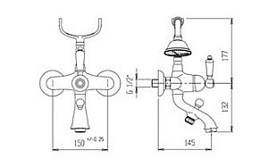 Смеситель для ванны Caprigo Antique-Swarovski 04S-011-ORO купить в интернет-магазине сантехники Sanbest