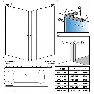 Шторка для ванны Radaway Modo SL Brushed Nickel PNJ II 100 стекло прозрачное/профиль брашированный никель купить в интернет-магазине Sanbest