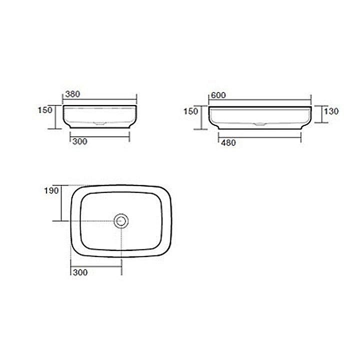 Раковина накладная Kerasan Tribeca 60 514101 белая купить в интернет-магазине Sanbest
