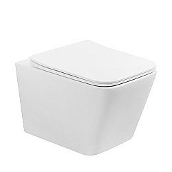 Унитаз подвесной Abber Rechteck AC1201T смыв торнадо, с крышкой микролифт, безободковый, белый купить в интернет-магазине Sanbest