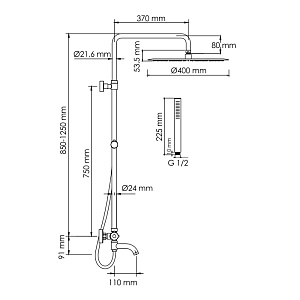 Душевая система WasserKraft SET2743 Thermo хром купить в интернет-магазине сантехники Sanbest