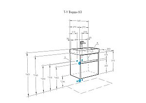 Тумба с раковиной Акватон Верди 60 белая/ясень фабрик для ванной в интернет-магазине Sanbest