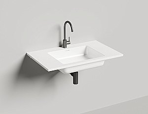 Раковина подвесная Salini Onda 1402201MF 80 из искусственного камня S-Stone, матовая, цвет по RAL полностью купить в интернет-магазине Sanbest