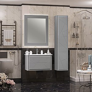 Тумба с раковиной Опадирис ЛУИДЖИ 00-00006180 80 серая матовая для ванной в интернет-магазине Sanbest