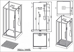 Душевая кабина Acquazzone Nikita 100SL 100х100 купить в интернет-магазине Sanbest