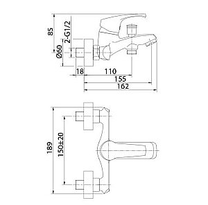Смеситель для ванны Milardo Sterm STESB00M02 хром купить в интернет-магазине сантехники Sanbest